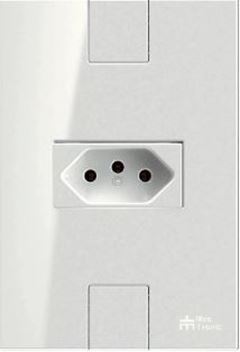 TOMADA DUPLA 2P+T 10A/250VCA COM PLACA CLICK BRANCA