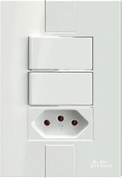 MEC-TRONIC SOFT 2 INTERRUPTOR SIMPLES + 1 TOMADA 10A BRANCO