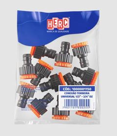 CONEXÃO TORNEIRA UNIVERSAL 1/2” E 3/4” COM 12 HERC