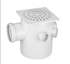 CAIXA SIFONADA QUADRADA COM GRELHA REDONDA 150X185X75 TUBOZAN